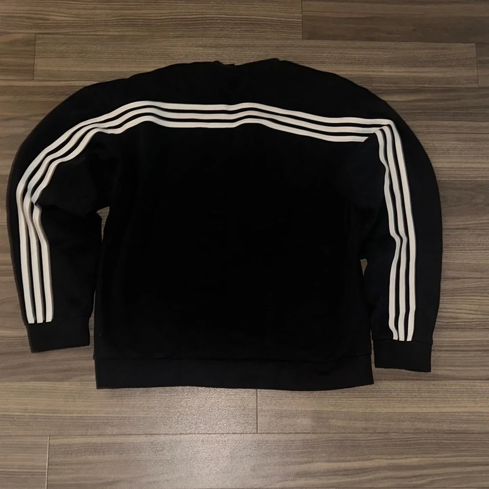 adidas Black Crewneck Sweatshirt with White Logo